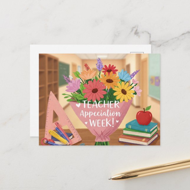 Teacher Appreciation Week Postcard (Front/Back In Situ)