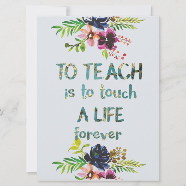 Teacher Appreciation Week Teacher Quote Typography Card (Front)