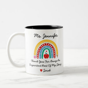 Teacher Appreciation With Thank You Message Custom Two-Tone Coffee Mug
