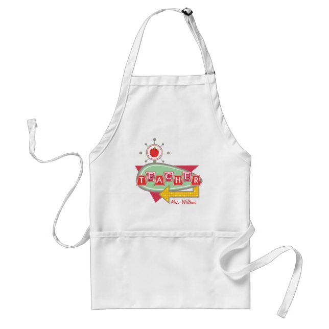 Teacher Apron - Retro Vintage 60's Inspired (Front)