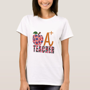 Teacher Art Apple A Plus Teacher T-Shirt