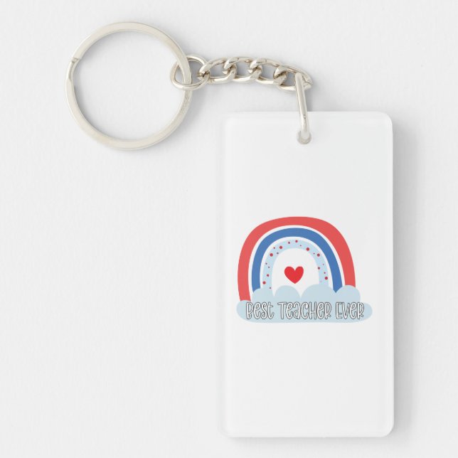 Teacher Art Best Teacher Ever Keychain (Front)