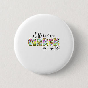 Teacher Art Difference Make Teacher Life 2 Inch Round Button