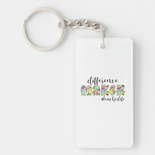 Teacher Art Difference Make Teacher Life Keychain (Front)
