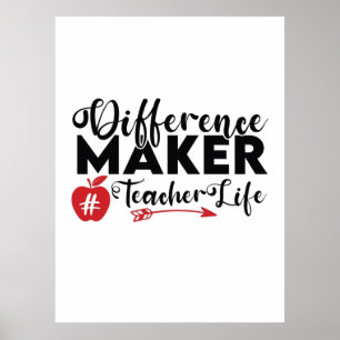Teacher Art Difference Maker Teacher Life Poster