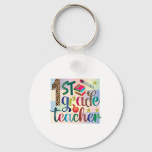Teacher Art First Grade Teacher Keychain