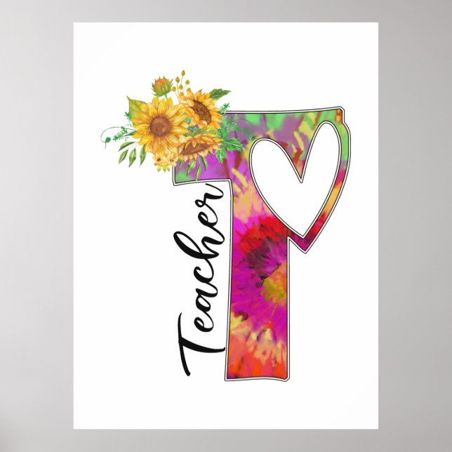 Teacher Art Flower Teacher Poster (Front)