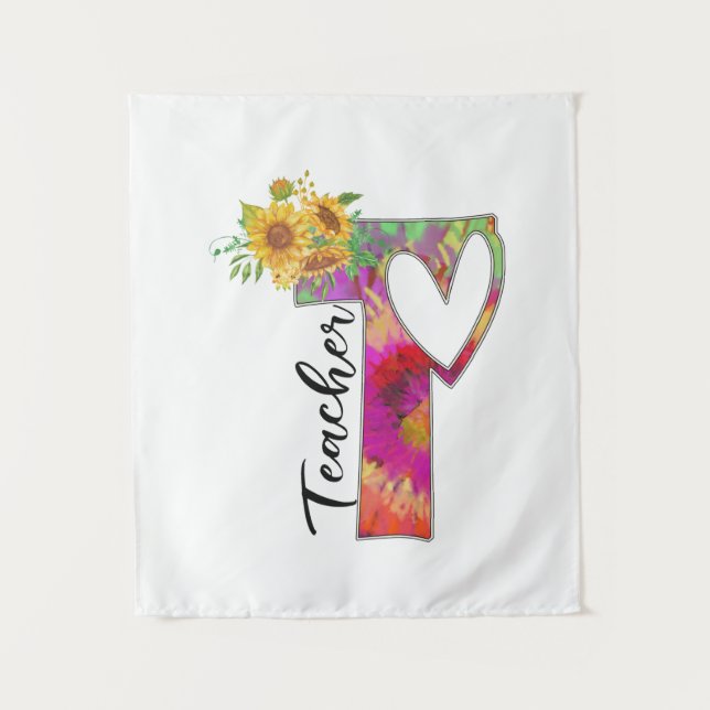 Teacher Art Flower Teacher Tapestry (Front)