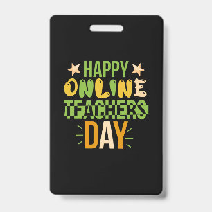 Teacher Art Happy Online Teacher Day Badge