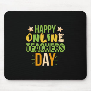 Teacher Art Happy Online Teacher Day Mouse Pad