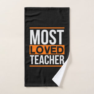 Teacher Art Most Loved Teacher Hand Towel
