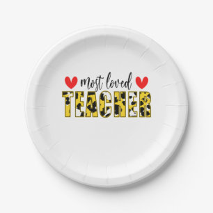 Teacher Art Most Loved Teacher Paper Plate