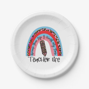 Teacher Art My Time Teacher Life Paper Plate