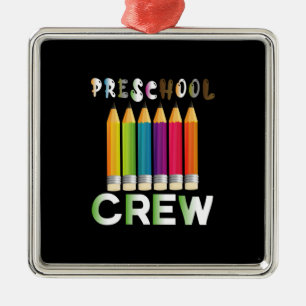 Teacher Art Preschool Crew Teacher Metal Ornament