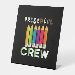 Teacher Art Preschool Crew Teacher Pedestal Sign