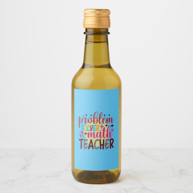 Teacher Art Problem Solver Math Teacher Wine Label (Front)