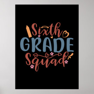 Teacher Art Sixth Grade Squad Poster