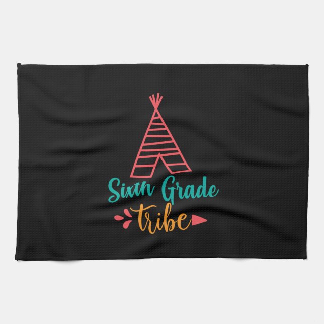 Teacher Art Sixth Grade Tribe Kitchen Towel (Horizontal)