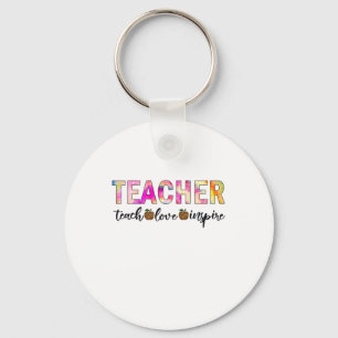 Teacher Art Teach Love Inspire Keychain