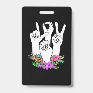 Teacher ASL Hand Sign Badge
