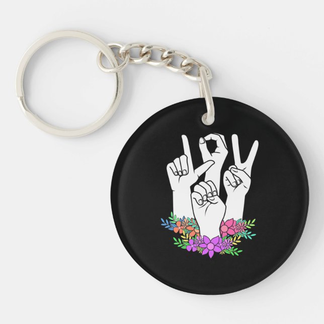 Teacher ASL Hand Sign Keychain (Front)