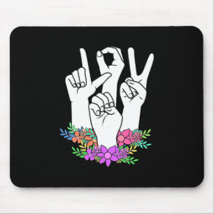 Teacher ASL Hand Sign Mouse Pad