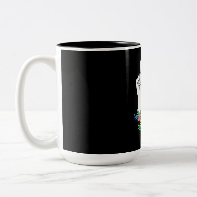 Teacher ASL Hand Sign Two-Tone Coffee Mug (Left)