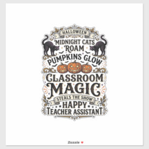 Teacher Assistant Halloween Shirt with Black Cats