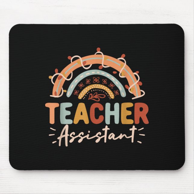 Teacher Assistant Rainbow Back to School Student Mouse Pad (Front)
