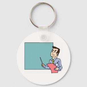 Teacher At Blackboard Keychain