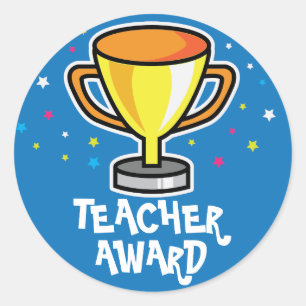 Teacher award classic round sticker
