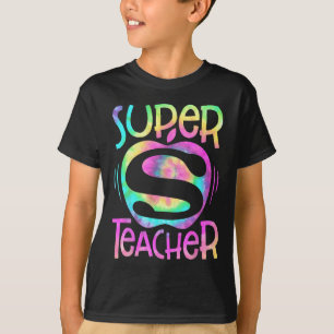 Teacher Back To School Apple Tie Dye Funny First D T-Shirt