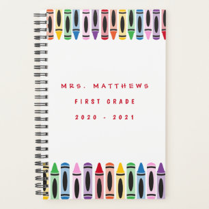 Teacher Back to School Cute Colour Crayon Planner
