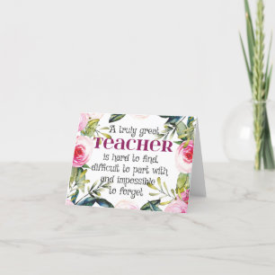 Teacher back to school gift Teacher Welcome sign Thank You Card