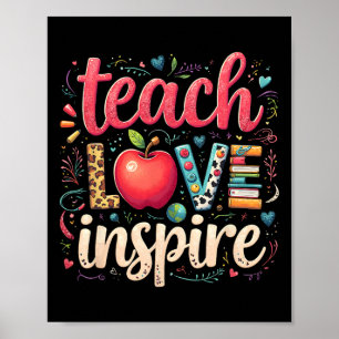 Teacher Back To School Happy First Day Teach Love Poster