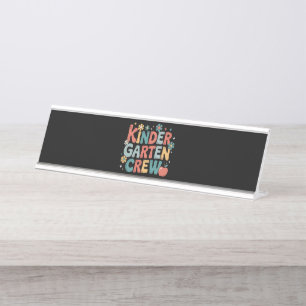Teacher Back to School Kindergarten Crew Desk Name Plate
