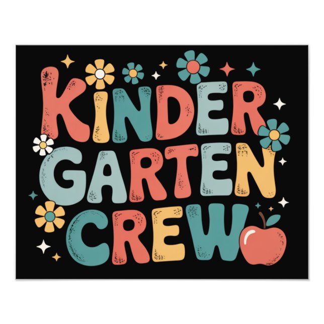 Teacher  Back to School Kindergarten Crew Photo Print (Front)