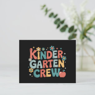 Teacher Back to School Kindergarten Crew Postcard