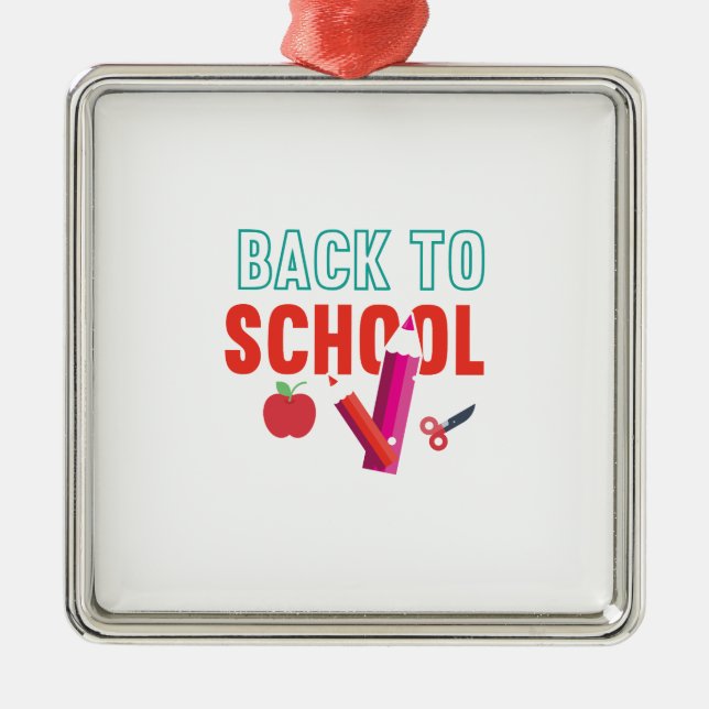 Teacher Back To School Metal Ornament (Front)