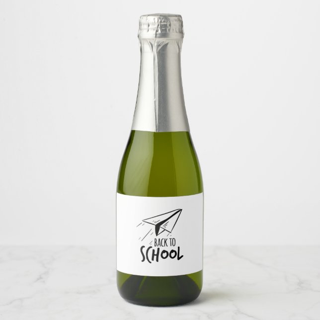 Teacher Back To School Sparkling Wine Label (Front)