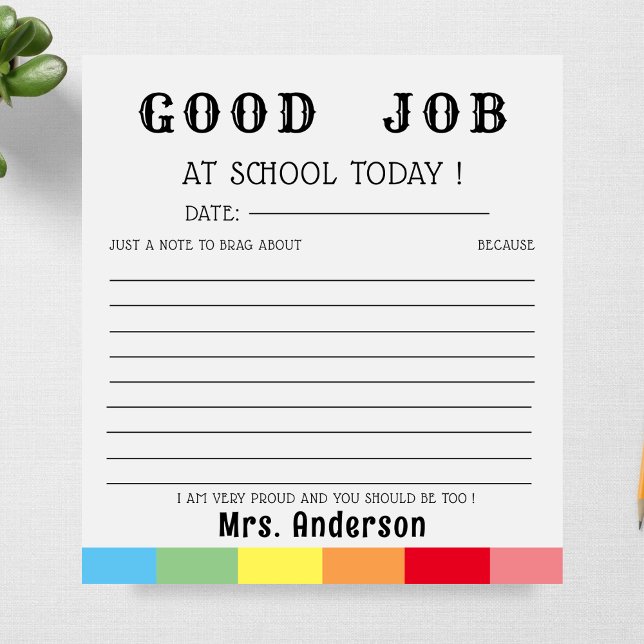 Teacher Back To School Writing Good Job Custom Notepad (Creator Uploaded)