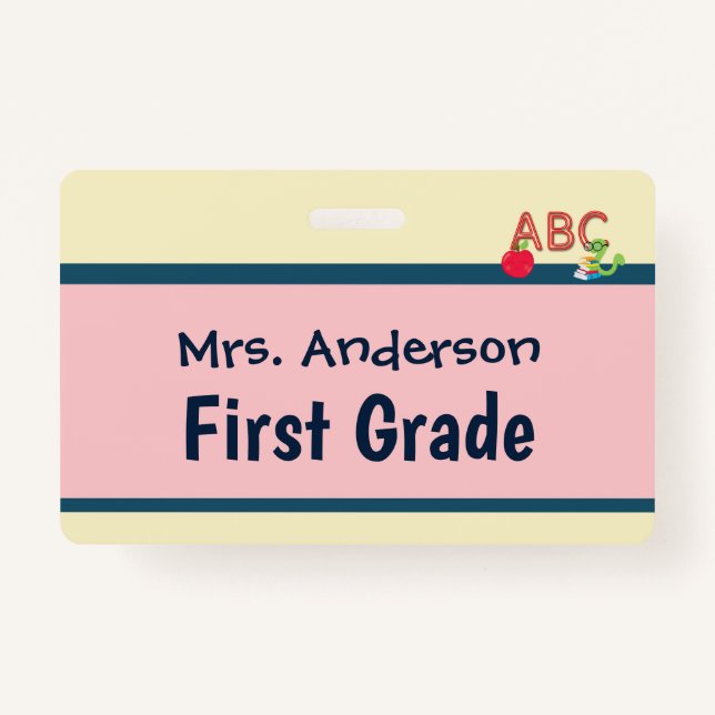 Teacher Badge for Two Classrooms Custom Badge (Front)