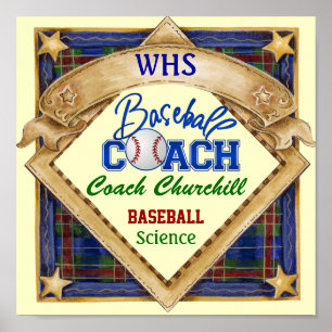 Teacher Baseball Coach Sign - Door Poster - SRF