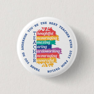 Teacher - BEST Quotes 1 Inch Round Button