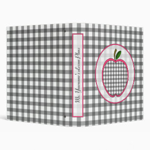 Teacher Binder - Gingham Apple