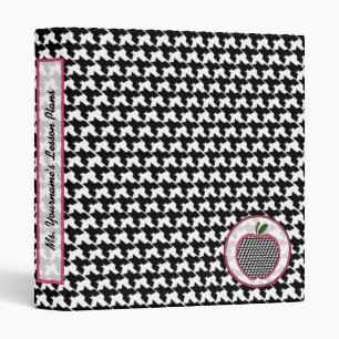 Teacher Binder - Houndstooth Apple