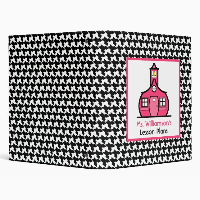 Teacher Binder - Houndstooth & Pink (Background)