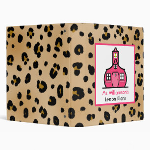 Teacher Binder - Leopard Print & Pink