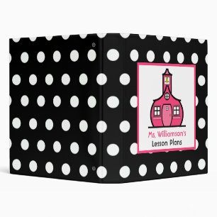 Teacher Binder - White Polka Dots