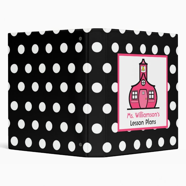 Teacher Binder - White Polka Dots (Background)